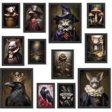 Dark Academia Wall Art Prints - Gothic Bedroom Decor, Vintage Goth Posters For Room Aesthetic, Halloween Witchy Prints Moody Goth Room Decor Emo Home Decorations (Unframed)Halloween - 皇家奇想 - 查看 1