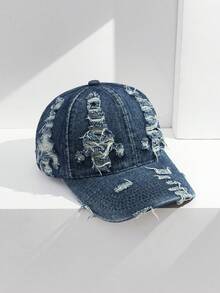 1 Chiếc Mũ Lưỡi Trai Denim Cổ Điển Đã Giặt Cũ, Mũ Snapback Thời Trang Thường Ngày Cho Cả Nam Và Nữ, Chống Nắng & Thoáng Khí - Nhiều màu - Xem 4
