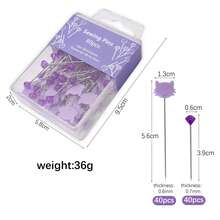 80pcs/Set Embroidery Patchwork Tools Straight Sewing Pin Cat Diamond Patchwork Pin For Sewing Quilting Positioning Pin Holder - Black - View 3