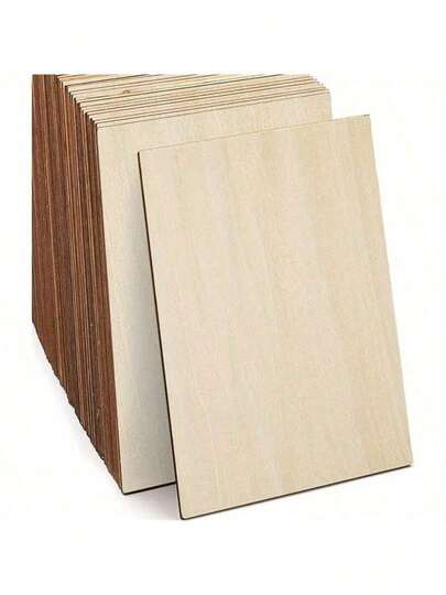 5/12/26pcs 6x4in Plywood Craft Sheets: Versatile & Precise For DIY, Wood Burning, CNC Projects - Wooden
