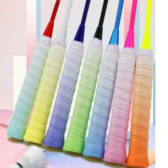 6pcs Rainbow Gradient Handlebar Grip Tape, Anti-Slip Shock Absorbing, Suitable For Tennis Racket, Badminton Racket, Fishing Rod And Bicycle Handlebar, Christmas Gifts