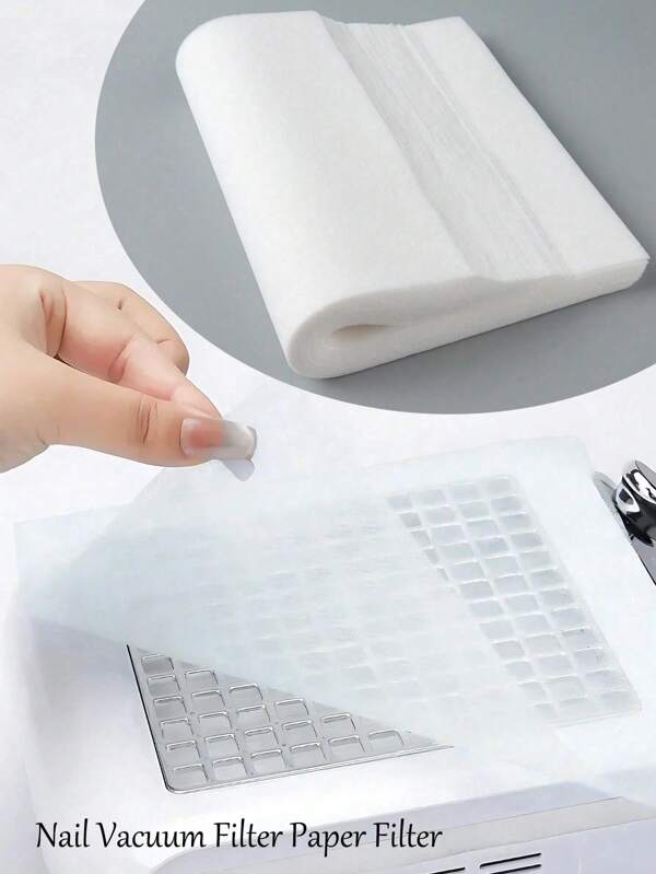 100PCS Nail Dust Collector Filter Paper Disposable Nail Dust Filters For Nail Dust Collector Machine Portable Non Woven Nail Paper Suitable For Professional Nail Salon Nail Supplies Accessories