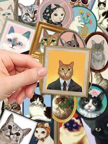 YWWBLD 50 Stücke süße Katzen Aufkleber für Tagebuch, Laptop, Handyhülle, Gepäck, Skateboard, Helm, dekorative Aufkleber