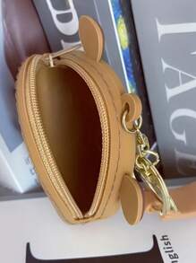 1 PC Chic Mini Capybara Coin Purse With Keychain - Silicone, Multifunctional Zipper Lipstick Holder, Cute Cartoon Design For Girl, Coin Purse, Student Backpack Decoration, Mini Bag Charm, Unique Phone Accessory, Suitable For Ladies' Wallets And Phone Accessories, Gift For Friends, Party Accessory, Car Pendant, Female Gift