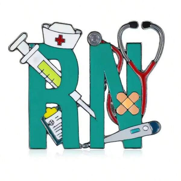 1pc Creative RN Nursing Pin Enamel Brooch Medical Lanyard Coat Bag Lapel Badge Accessories Jewelry For Nurses Graduation Gift