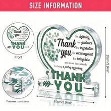 1 件，亚克力感谢亚克力牌匾，圣诞节送给老师老板的装饰，送给同事、女士、老师的感谢、治疗师、办公桌装饰标志。