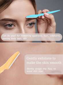 3/12/30/40/70pcs Pink Stainless Steel Eyebrow Trimming Tool Set - Women's Multi-Function Eyebrow Razor & Face Hair Removal Blades - Skin Care Tools - Suitable For Travel And Home Use