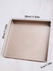 1个11英寸方形烤盘，加厚碳钢烤盘，不粘烤模，适用于蛋糕卷、花生糖、饼干等，烤箱适用 - 棕色 - 查看 3