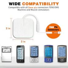 GEOXS24PCS TENS Unit Replacement Pads 2X2 Latex Free Electrodes Compatible With TENS Machine Use 2mm Pin Connector Lead Wires Such As AUVON TENS TENS 7000 Etekcity Nicwell Care Tenszs3li - White - View 2