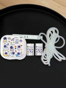 5pcs/Set Astronaut & Planet Graphic Protector Covers Compatible With Apple 20W UK Plug Charger & Data Cable Nan Cable Protector Charger Accessories Phone Accessories - Multicolor - View 10