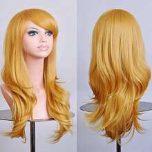 Soowee, pelucas sintéticas de 70cm de largo, peluca de Cosplay rosa y púrpura, pelo ondulado para disfraz de Halloween, postizos falsos para mujer XDMM - Morado - Ver 10