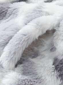 男士时尚扎染胸贴装饰弹力袖口户外休闲保暖立领仿毛皮长袖外套，秋冬款 - 灰色 - 查看 5