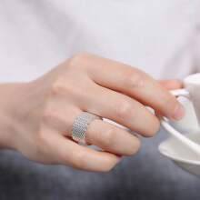 925 Sterling Silber Cut Out Ring für Frauen Mode Charme Hochzeit Verlobungs Schmuck Masche Ringe