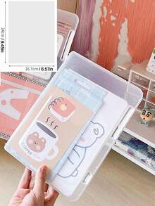 2pcs File Box, A4 Plastic PP File Box For School Students Multi-Layer Portable Double-Layer Data File, Subject Classification Bill, Work, Exam, Waterproof Contract Storage Box,Back To School Student Supplies,Instruction Manual, ID Document Classification, Storage Box,School Supplies