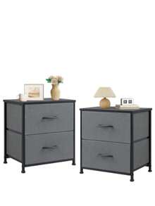 Fabric Storage Dresser With 9 Drawers, Steel Frame And Wooden Top For Bedroom, Closet And Entryway