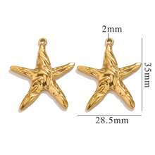 5pcs Stainless Steel Gold-Plated Marine Life Pendant DIY Jewelry Making Pendant For Women To Wear On Summer Beach Vacations - Pendants - View 15