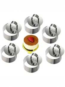 1/2/3pcs Cake Mousse Mold, Cake Ring----3.15Inch Stainless Steel Cake Mold Rings With Pushers, Mousse Cake Ring, Tart Rings, Pancake Molds, Baking Tools, Kitchen Gadgets