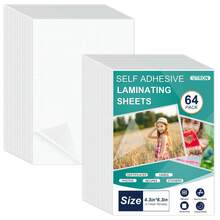 32 Sheets Self Adhesive Laminating Sheets, 4.3in X 6.4in Laminating Sheets Self Sealing, Clear Laminate Sheets For Stickers, Clear Adhesive Sheets - 透明 - 查看 1