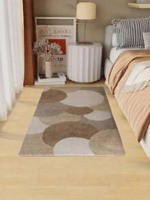 1pc Soft Faux Wool Rug, Minimalist Rectangular Carpet, Soft & Comfortable, Bedroom Rug, Bedroom Decor Rug, Bedside Decor Rug, Washable, Home Decor Faux Wool Rug, Holiday Decor Rug