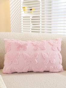 1pc Plush Butterfly Decorative Pillow Case, Headboard Cushion Cover, Back To School Gift, Without Inner Pillow, Suitable For Sofa Decor, Cushion, Throw Pillow, Lumbar Pillow, Waist Support