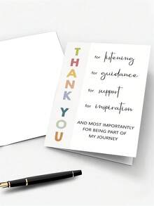 PC Cute Thank You Card To Teacher Appreciation Gift To Mentor, Educator, Pastor, Dad, Mom, Boss, Grateful For Your Support, Graduate Thanks Card For Teacher - Multicolor - View 7