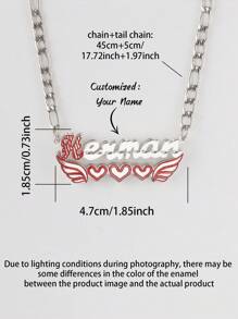 1 pièce Collier pendentif avec motif personnalisé de nom anglais, plusieurs styles disponibles, convient pour diverses occasions et pour un usage quotidien, cadeau parfait pour les festivals, bijou haut de gamme et raffiné