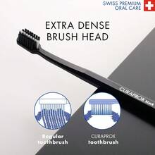 New Product Launch Curaprox Black Is White Toothbrush Carbon Toothbrushes Includes 2 Black Toothbrushes - 黑與黑 - 查看 3