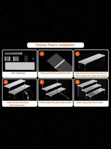 Suporte de acrílico para exposição, organizador de mesa transparente em camadas para mini estátuas/estatuetas, prateleira de exposição escalonada