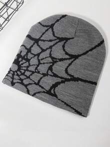 1pc/2pcs Halloween Spider Web Beanie Jacquard Knit Hat, Suitable For Back To School, Travel, Party, Casual, Daily Wear, Holiday Fall Outfit - Multicolor - View 16