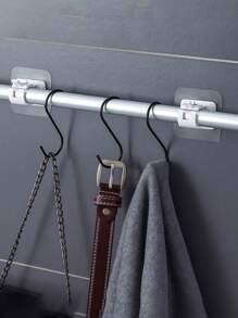 8 PEZZI/4 PEZZI/20 PEZZI/16 PEZZI/10 PEZZI/2 PEZZI Supporti per bastone tenda senza foratura, autoadesivi, ganci per bastone tenda regolabili senza chiodi, appenditendalini da bagno montati a parete, ganci adesivi resistenti per uso domestico, sala, camera da letto, cucina, bagno, hotel, arredamento durevole di alta qualità