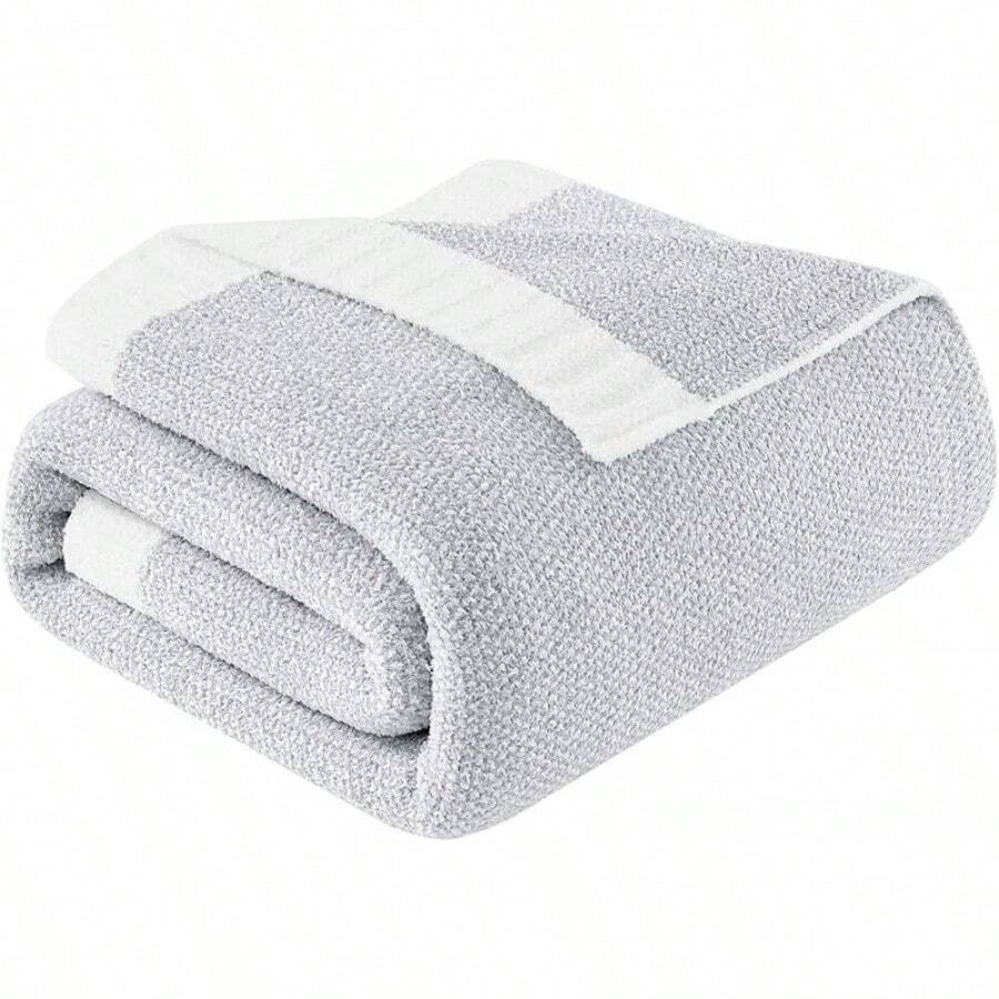 Downluxe Checkered Blanket Twin Size, 60x80 Inch Warm Lightweight Comfy Knitted Blanket, Ultra Cozy Twin For Bed/Sofa/Camping/Picnic (Sage Green) - 灰色 - 查看 1