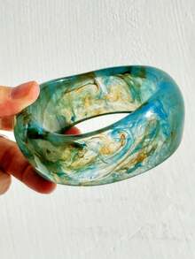 1 chiếc vòng tay nhựa xoắn màu xanh lá cây đậm cổ điển Exaggerated Alien dành cho nữ vòng tay cổ điển - Nhiều màu - Xem 19