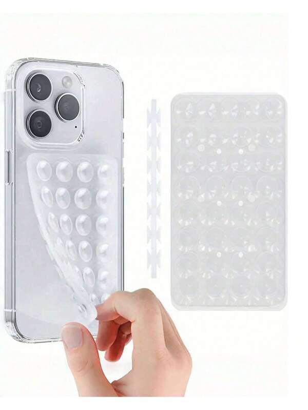 1pc Silicone Phone Sticky Grip Handle, Suction Phone Case Stand, Hands-Free Sticky Phone Handle For Selfie And Video, Mobile Finger Grip Stand