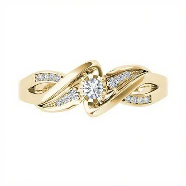 1 pièce Bague de mariage élégante et luxueuse en cuivre argenté pour femme avec zirconium cubique synthétique scintillant, accessoire de mariage sophistiqué, bijou cadeau d'anniversaire ou de fête