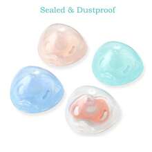 1/2/4/8个装透明奶嘴收纳盒 - 方便携带的奶嘴收纳盒，带挂绳，易于清洁，是婴儿尿布包的必备配件，可收纳奶嘴及其他物品。