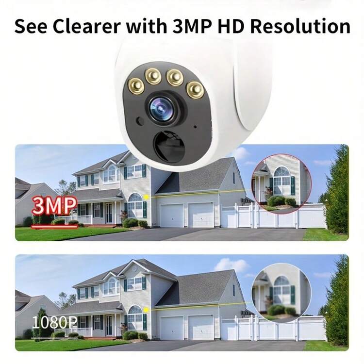 1Pcs Solar Security Camera, 4G Cellular LTE -1296P Full HD Video, 4G Outdoor Camera, Night Vision, APP Remote Surveillance, 2-Way Voice Intercom, Motion Detection, Real-Time Alerts For Farms & Remote Areas, 3MP HD, 4G VSIM Card - 白色 - 查看 7