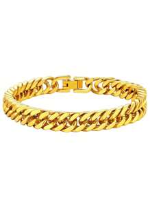 8mm Hip Hop Stainless Steel Miami Cuban Link Chain Bracelet For Women And Men