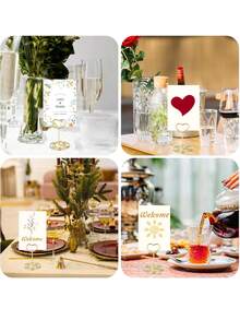 20 buah Tempat Nomor Meja Mini, Tempat Kartu Nama, Tempat Kartu Meja, Penyangga Nomor Meja, Tempat Foto Tanda Meja Berbentuk Hati, Klip Memo Menu untuk Dekorasi Meja Hari Valentine, Wisuda, Dekorasi Hari Ibu - Emas - View 6