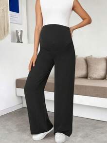 Maternity Straight Leg Pants, Solid Color, Spring/Summer (YY865) - Black - View 5