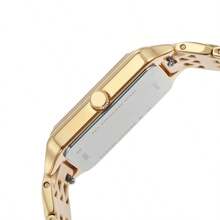 Fossil Relógio feminino Fossil Raquel Quartz em aço inoxidável com três ponteiros, série quadrada, caixa de aço inoxidável/tampa de cristal, diâmetro de 23 mm