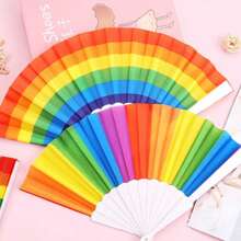 1 buc. Ventilator de răcire pliabil colorat de 7 inch, mini ventilator de răcire pentru recuzită de dans, ventilator de mână mic pentru călătorii de vară