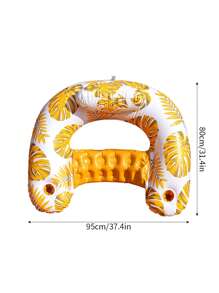 1PC Adult Swimming Ring U-Shaped Floating Lounge Chair, Water Inflatable Floating Raft, Unisex Swimming Pool Float Chair, Beach Essentials, Beach Accessories