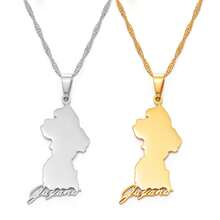 1 件圭亚那地图吊坠项链，适合女士女孩，不锈钢首饰 - 彩色 - 查看 3