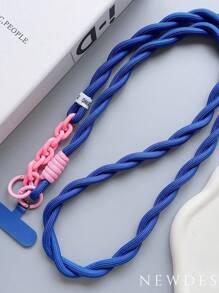 1pc Long Lanyard Strap, Crossbody Phone Holder, Suitable For Outdoor Activities, Features: Speaker, Sturdy Chain, Multiple Braided Thick Cord