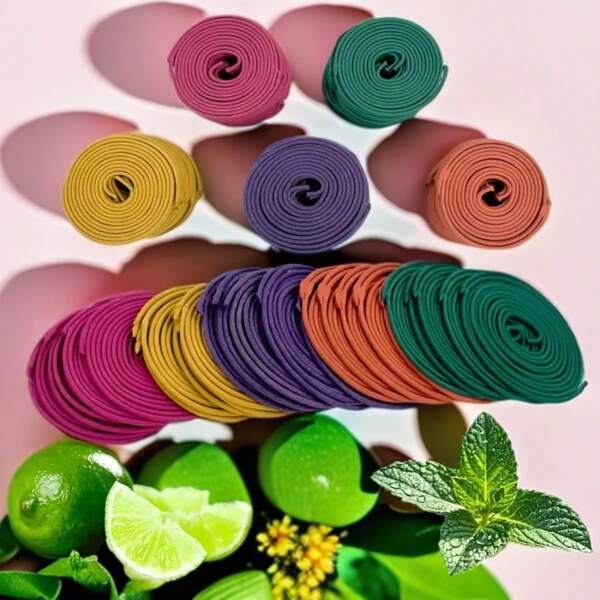 40pcs Natural Herbal Coil Incense - Lemongrass Mosquito Repellent Coil - Air Purifier, Size 6.5cm/2.56in, Burn Time 3-4hrs, Lemongrass/Sage/Lotus/Jasmine/Lavender/Dragon's Blood Scents - Each Coil Burns For 3-4hrs, No Additives, Easy To Clean, Natural Rattan Material, Perfect For Home/Kitchen/Dining Room Decor - Ideal For Sleep Aid/Yoga/Office/Relaxation