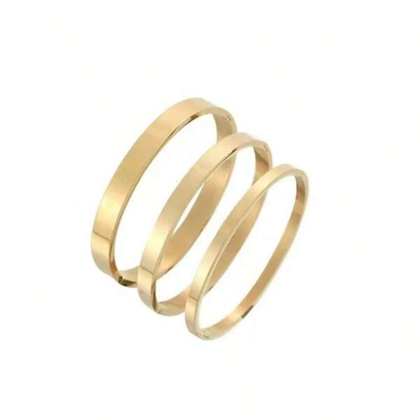 1pc Classic And Popular Titanium Steel 18K Mirror-Polished, Non-Fading, Electroplated Waterproof Women's Bracelet