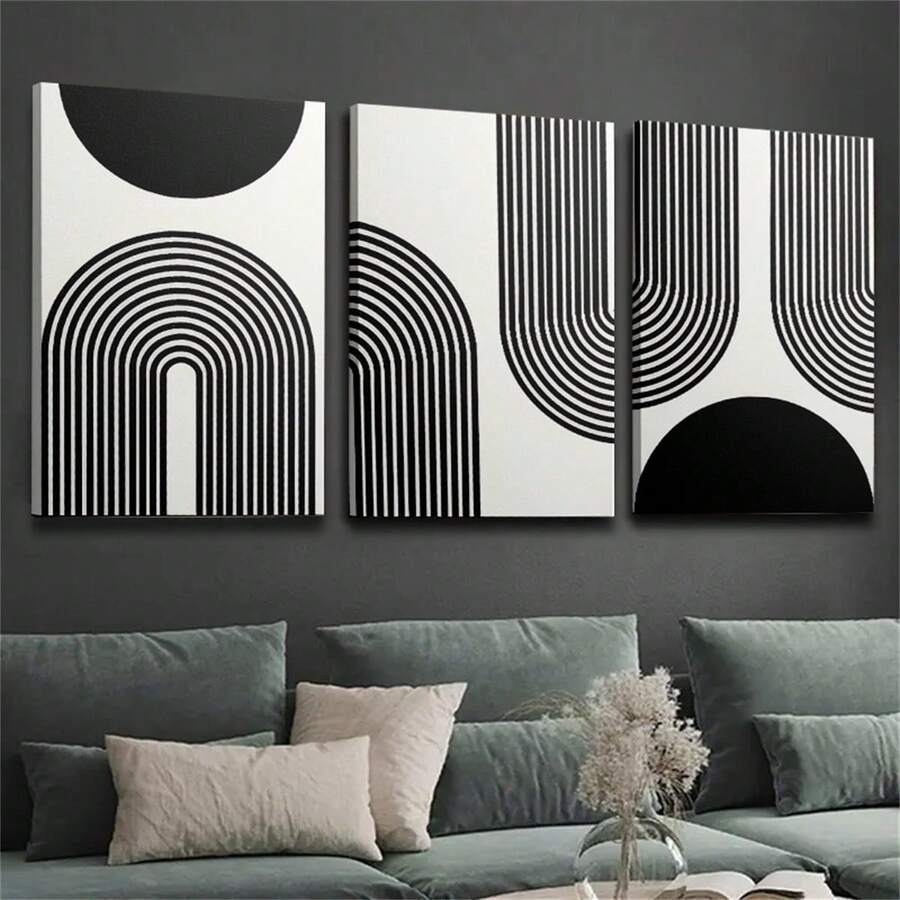 Bộ 3 bức tranh vải canvas không khung và áp phích, nghệ thuật hình học trừu tượng hiện đại theo phong cách Bohemian, trang trí nhà cửa, tranh tường, trang trí phòng, bản in có độ phân giải cao, quà tặng ngày lễ, phòng khách, phòng ngủ, phòng ăn, nghệ thuật trang trí tường văn phòng, áp phích, nghệ thuật treo tường, đồ trang trí phòng, mùa thu, hiện đại (khung tùy chọn)