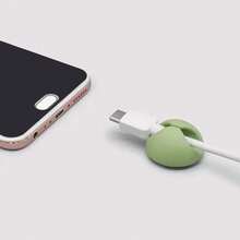 6/9PCS Self Adhesive Circular Cable Organizer, Easy To Install Desktop Cable Management Clip, Stylish White And Black Plastic Design, Practical Hooks For Charging Cables, Headphones, USB, Suitable For Walls Or Desks - Multicolor 9PC - View 6