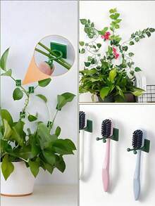 20 piezas de Clips para pared de plantas, utilizados para trepar árboles verdes, herramientas de escalada, fijación de clips de enredaderas, ganchos de escalada, anillos de hebilla verde, dispositivos de fijación de plantas verdes sin rastro, adecuados para jardinería, jardines y campos