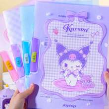 Sanrio 1 Stück Sanrio Kuromi MyMelody Mappe Schüler Prüfungspapier Aufbewahrungsclip, süßer Cinnamoroll transparent verstärkter A4 A3 Papieraufbewahrungsclip, Büroartikel, Mädchen Geschenke, Schulmaterial, Schulanfang